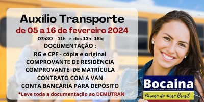 Diretoria de Educação e Departamento de Transportes realizam cadastramento para o Auxílio Transporte 2024